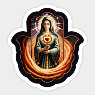 Mother Mary Swirling Cloud of Glory Hamsa Sticker
